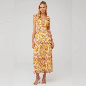 Cleobella Yellow and Orange Floral Dress